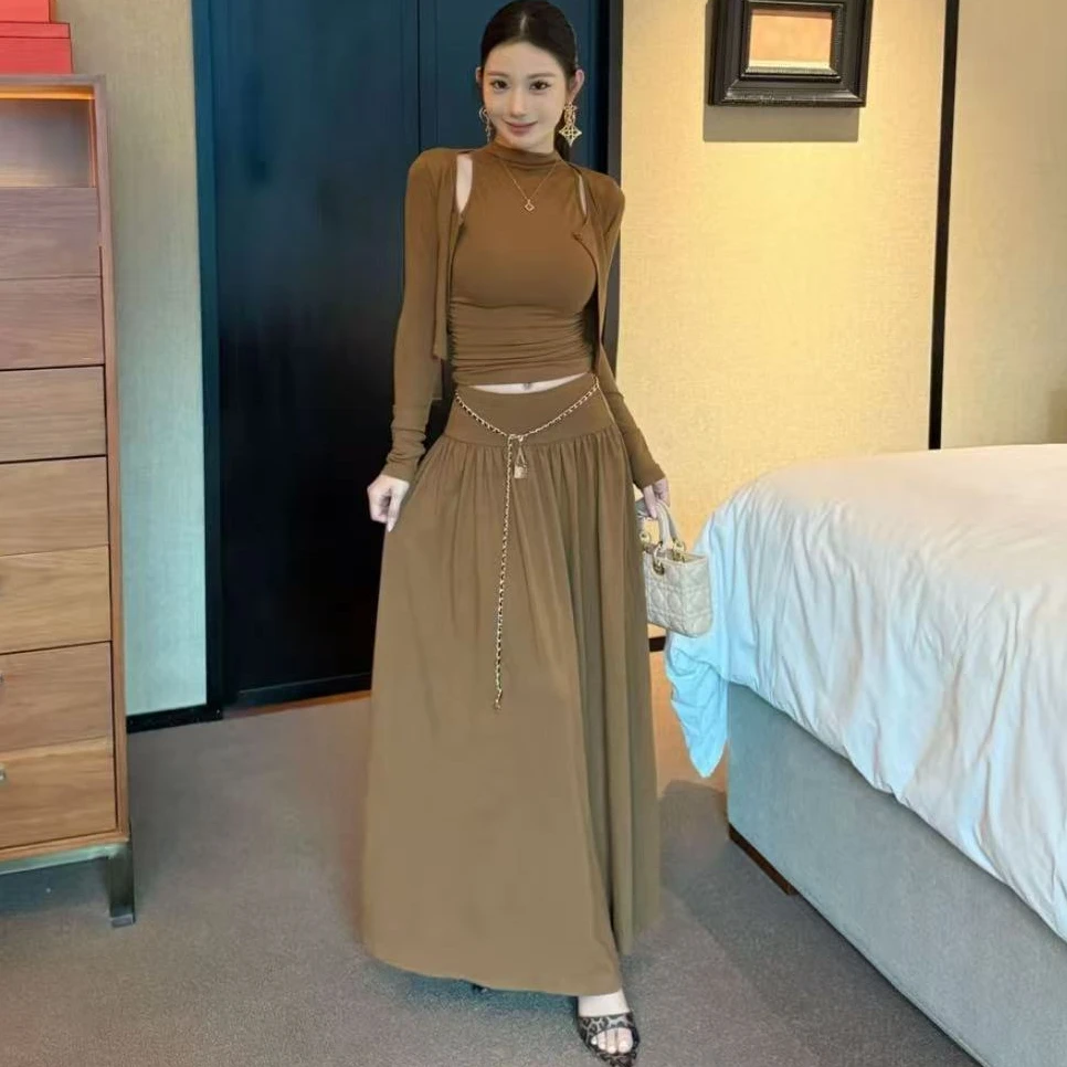 时尚套装不规则秋季长裙显瘦网红休闲套装气质长袖