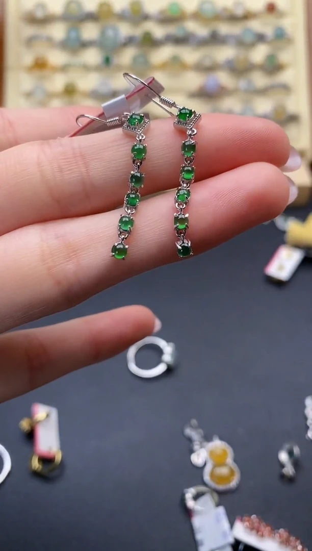 翡翠戒指银S925镶嵌2222222+5