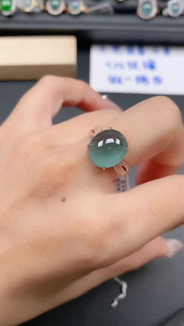 银S925镶嵌戒指翡翠111111