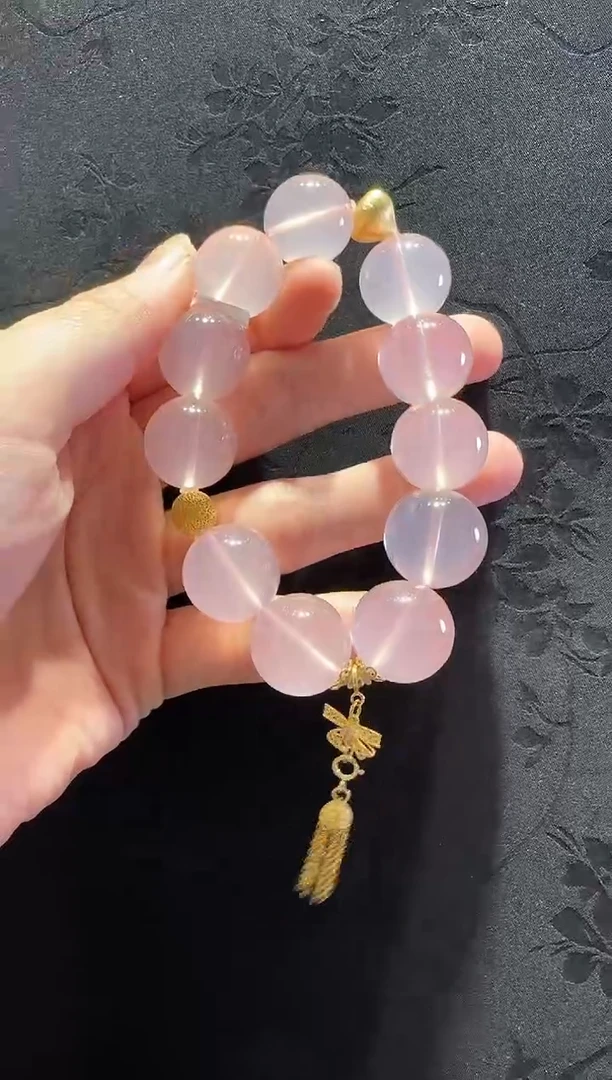 18K金镶嵌手串水晶珠宝原创直播间16.6mm