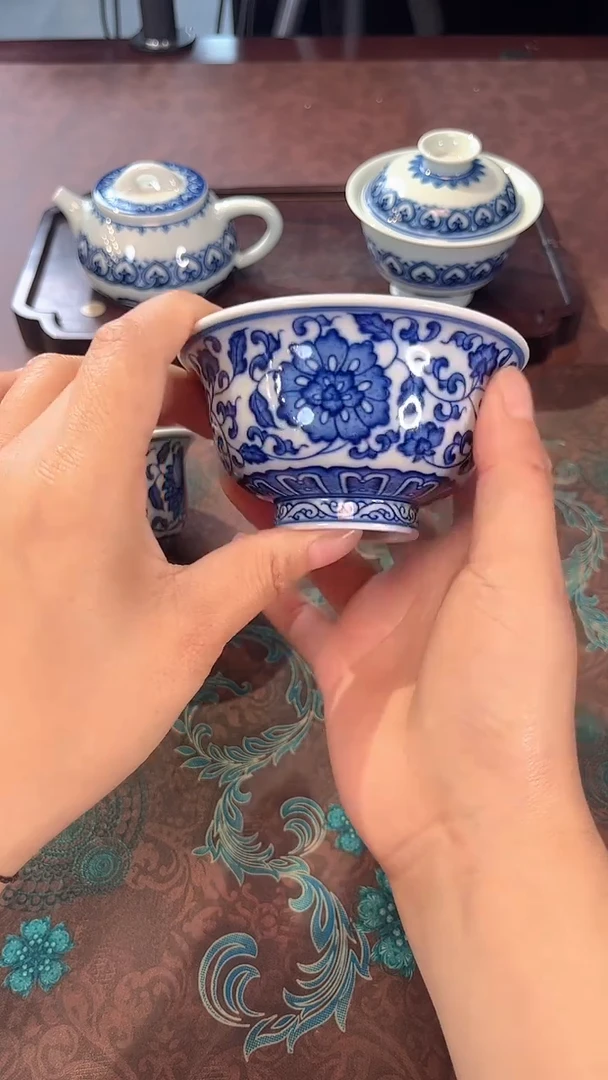 镹曰陶柴窑手工手绘青花