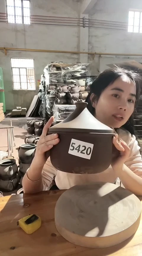 粗砂陶瓷瑕疵紫砂内胆带盖5420