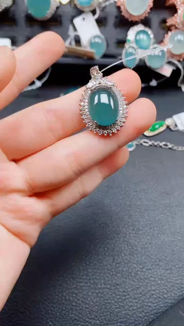 银S925镶嵌戒指翡翠翡翠