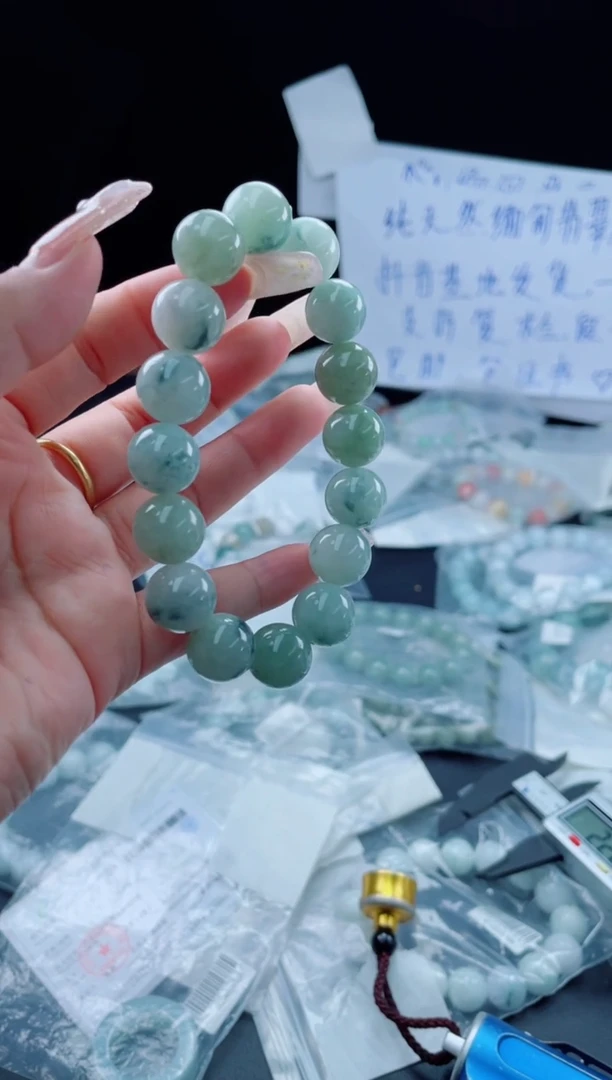 未镶嵌定制翡翠珠串13.6