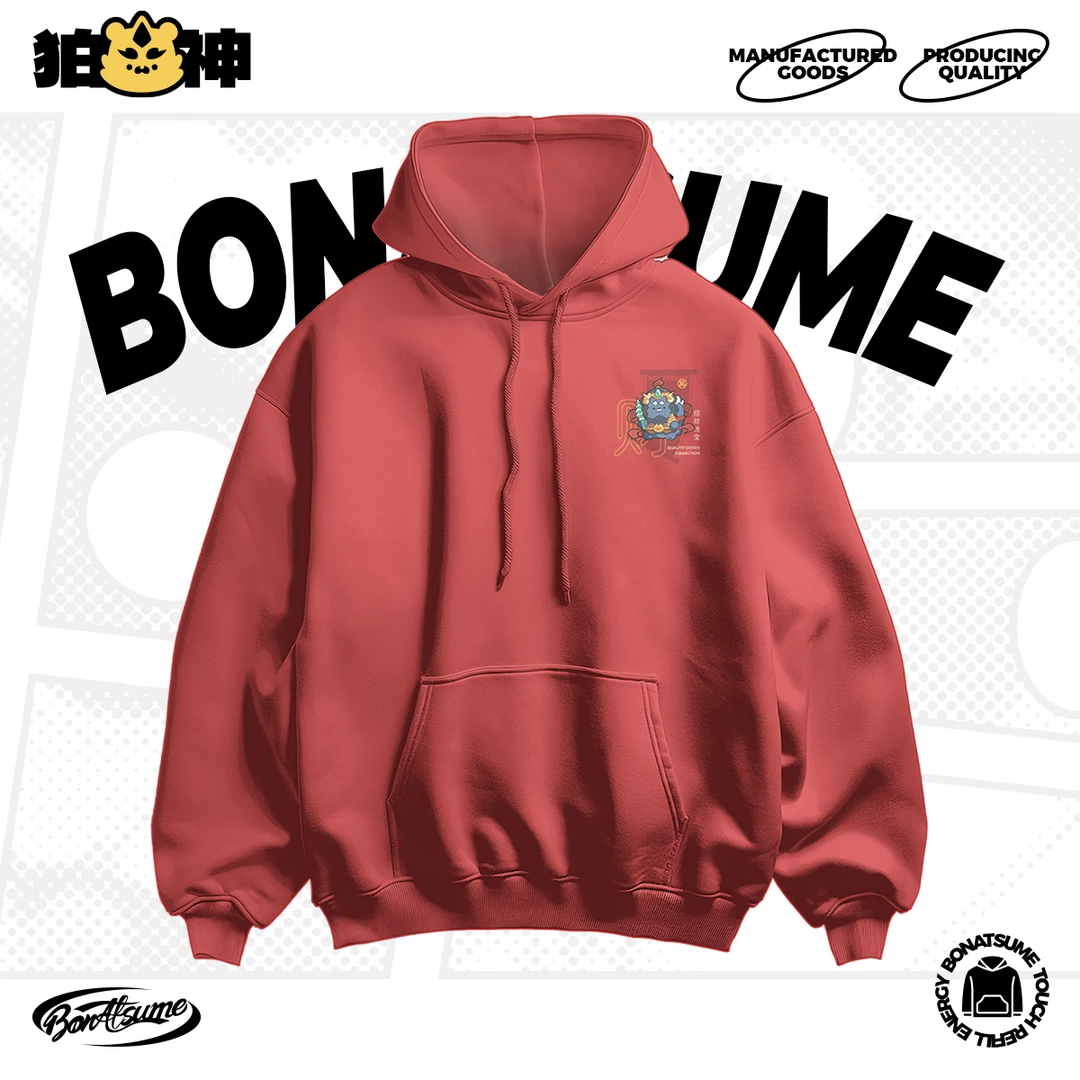 狛神毛圈卫衣350G 六路财神 纯棉卡套可爱休闲宽松萌酷系FURRY