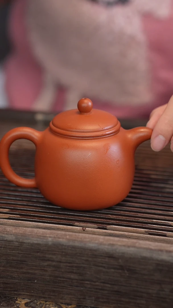 茶壶紫砂匏尊 朱泥 半手工 180cc