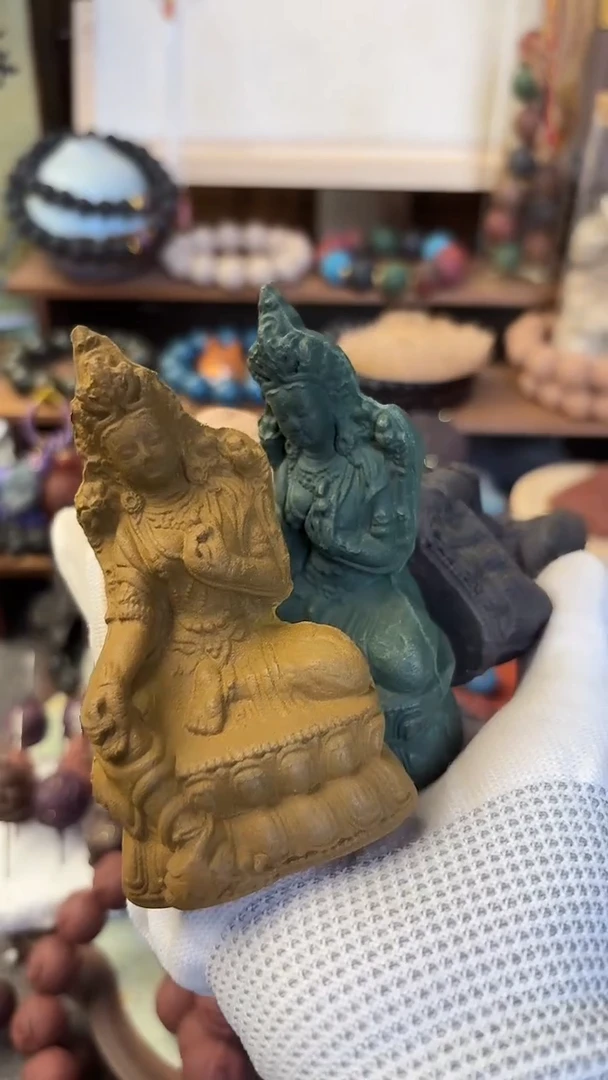 泥塑小*蚊香塑度母四个一起