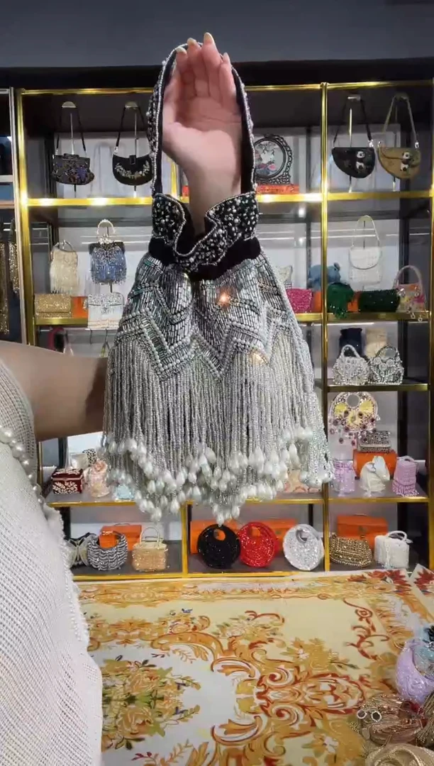 织物珠韵恒泽重工串珠手提包直播间女神专拍