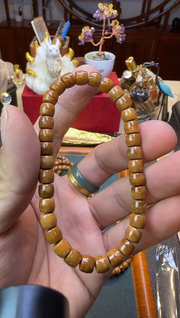 【闪购商品】库克手串库克黑金少棕眼单圈直切6*7mm