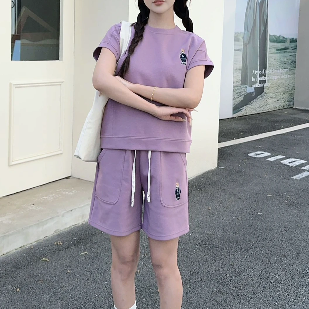 夏季短袖短裤套装女百搭25-5233