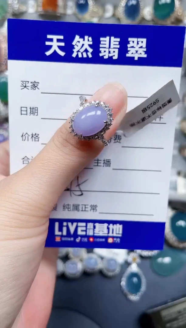 银S925镶嵌翡翠耳饰515