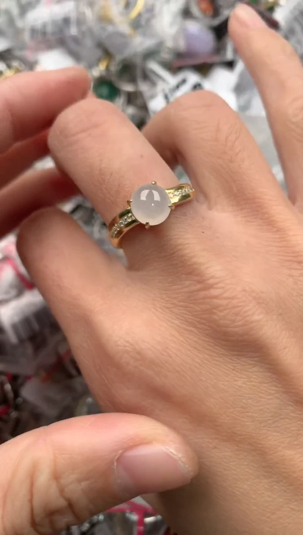 银S925镶嵌戒指翡翠5555----1