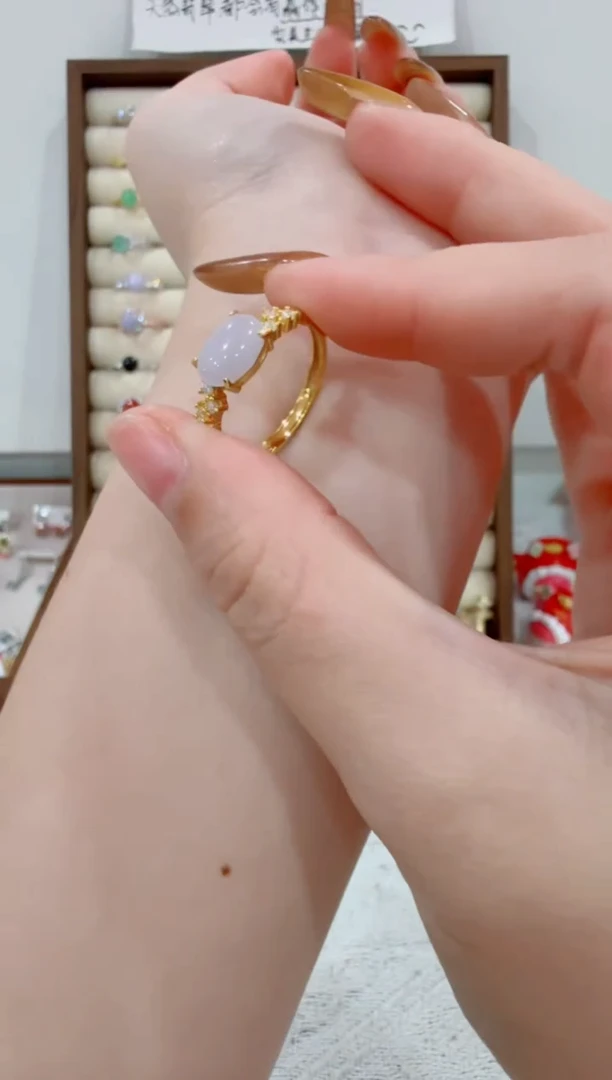 银S925镶嵌戒指翡翠190