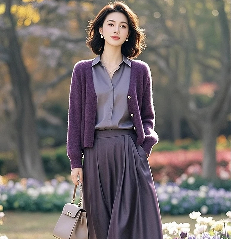 2025新款秋季韩系穿搭一整套小香风轻奢高级感女人味两件套装女装