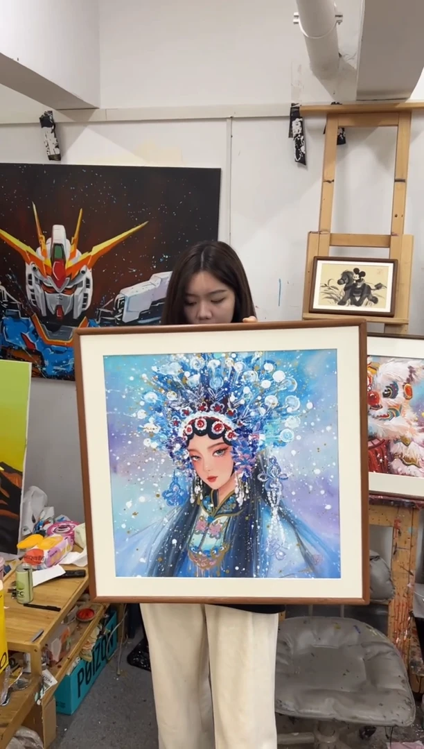 【闪购商品】丙烯画早川老师蓝色精装美女