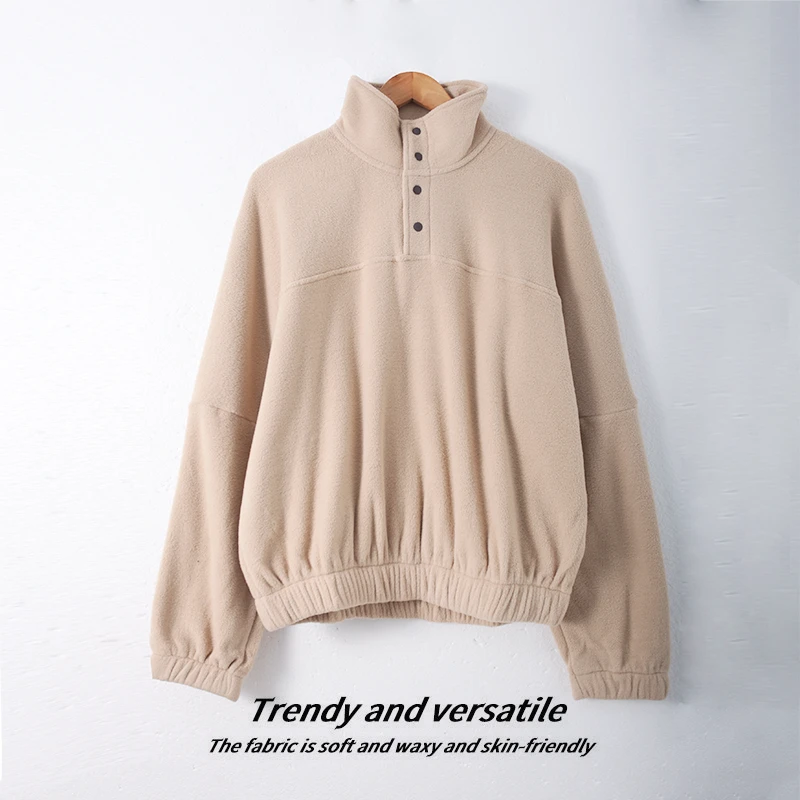 春季男士立领绒面卫衣长袖时尚潮流设计保暖上衣00692休闲百搭