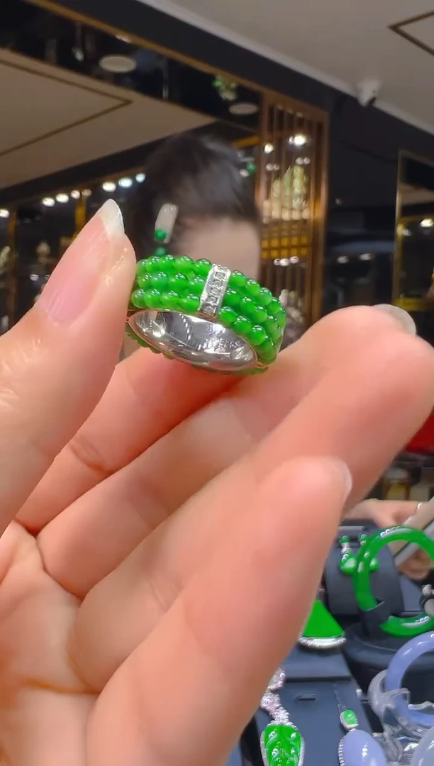翡翠戒指银S925镶嵌217 （多样性发其一）