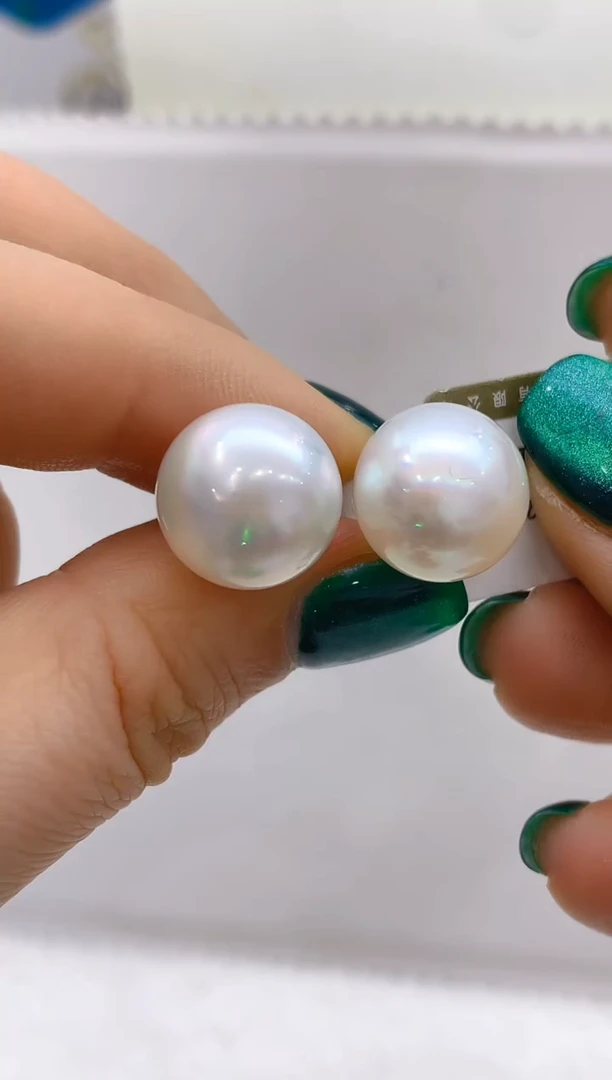 【闪购商品】海水珍珠耳饰18K金镶嵌215 13-14mm