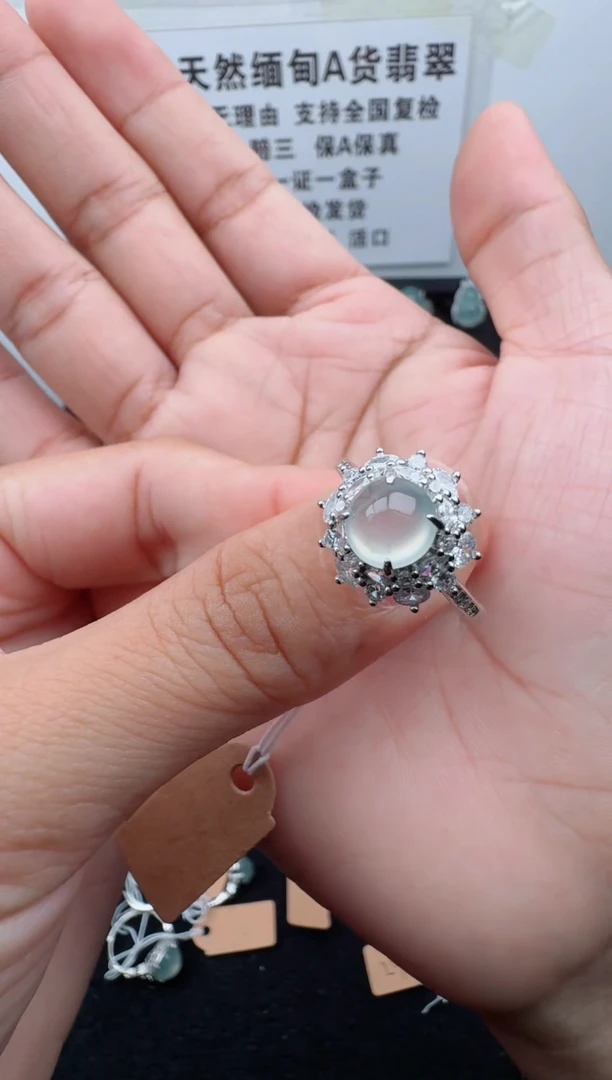 银S925镶嵌戒指翡翠19