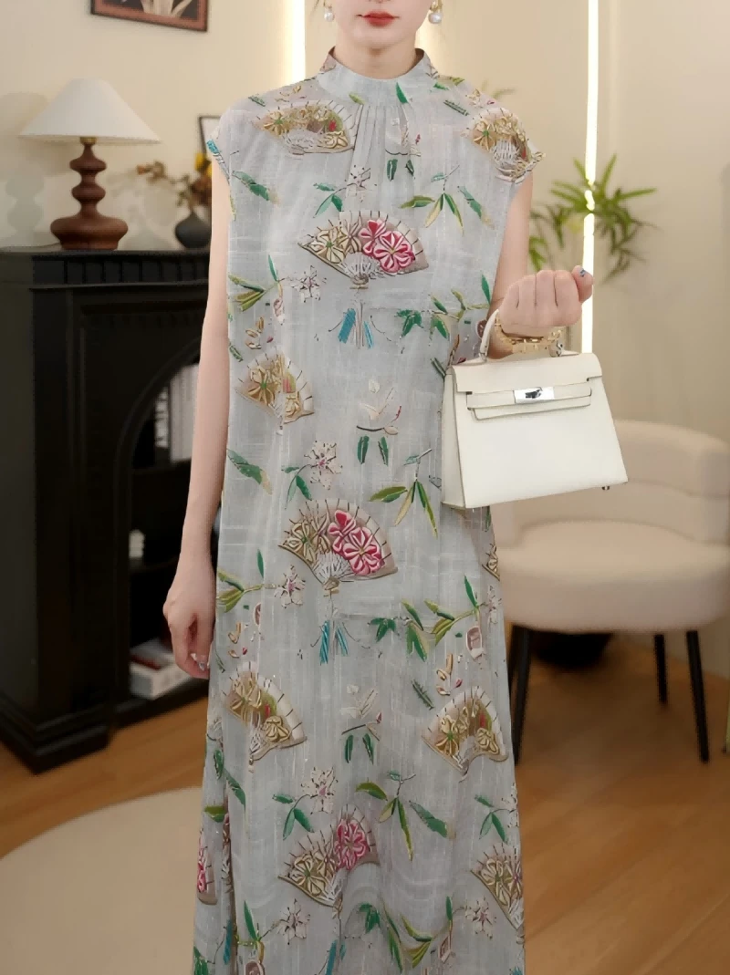 【送腰带】彩翎花影杭州原版正品2025夏季新款连衣裙14987