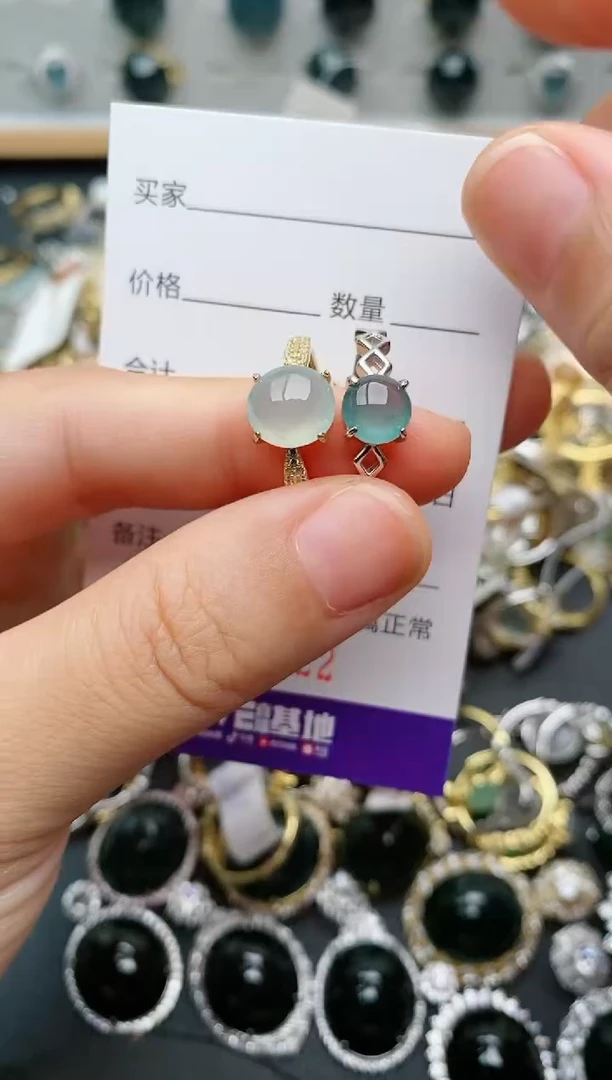 银S925镶嵌戒指翡翠.422