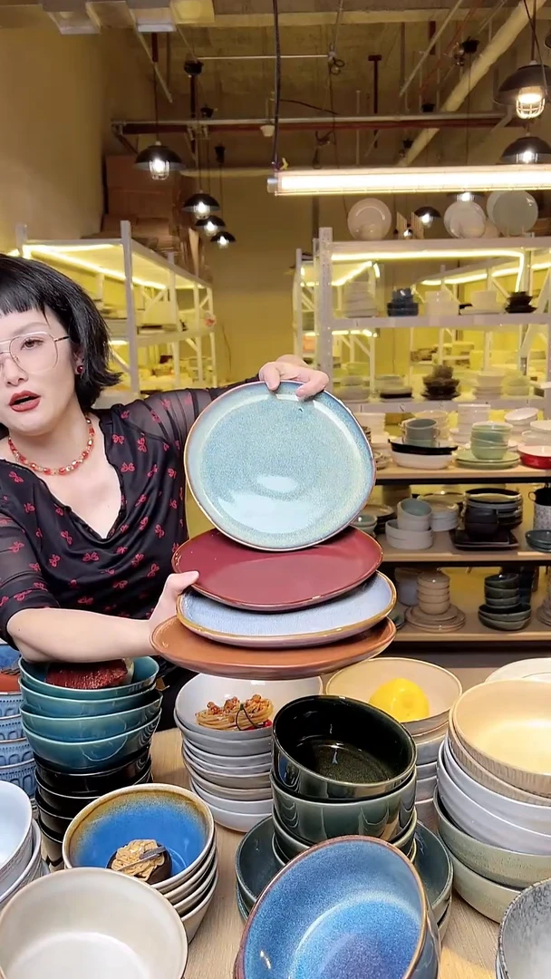 瓷183外贸尾货高温釉下彩陶瓷餐具默认微瑕