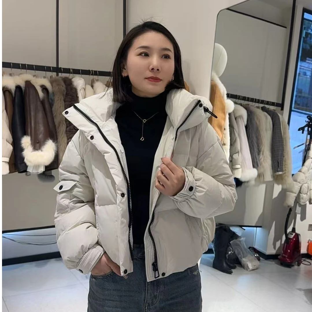 香港一诺7612短款女2024冬季新款连帽棉服