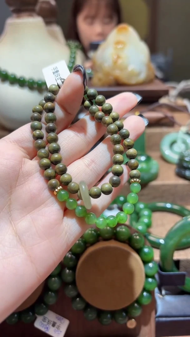 和田玉（碧玉）未镶嵌手串1