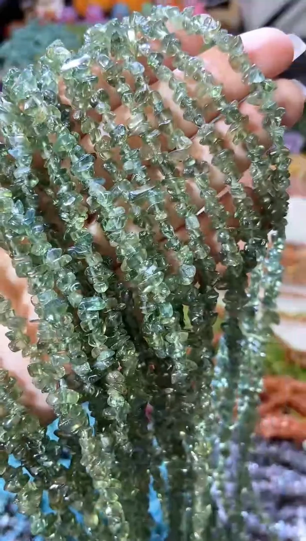 水晶珠宝半成品未镶嵌卡3-5小绿磷灰