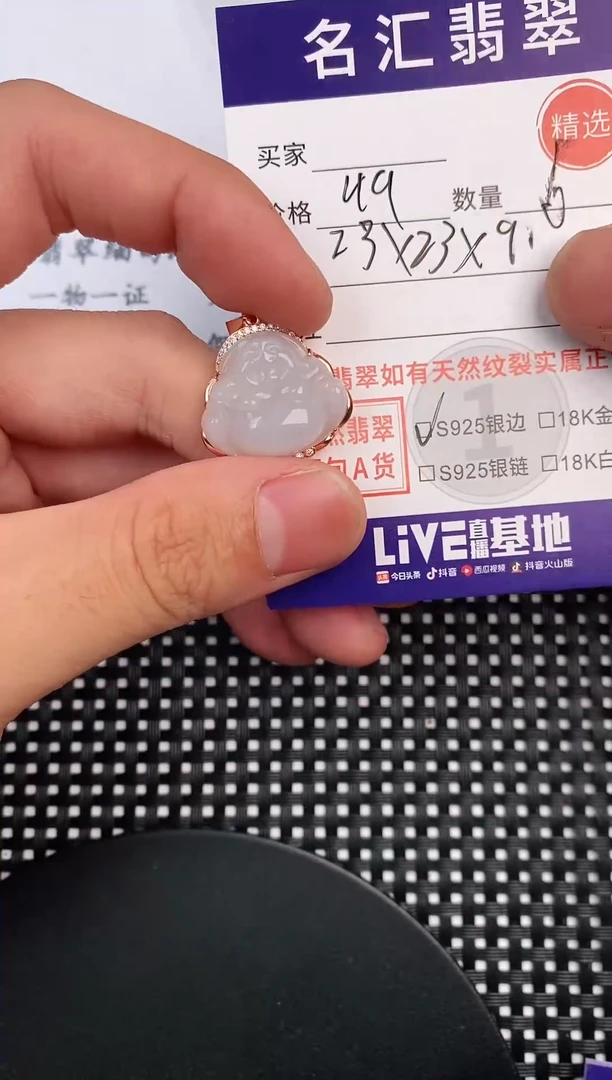 翡翠银S925镶嵌颈饰·