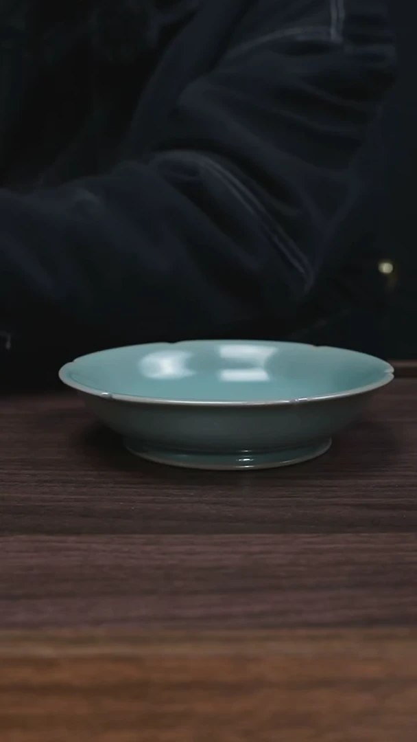 杯948微瑕原矿仿古釉小葵口洗