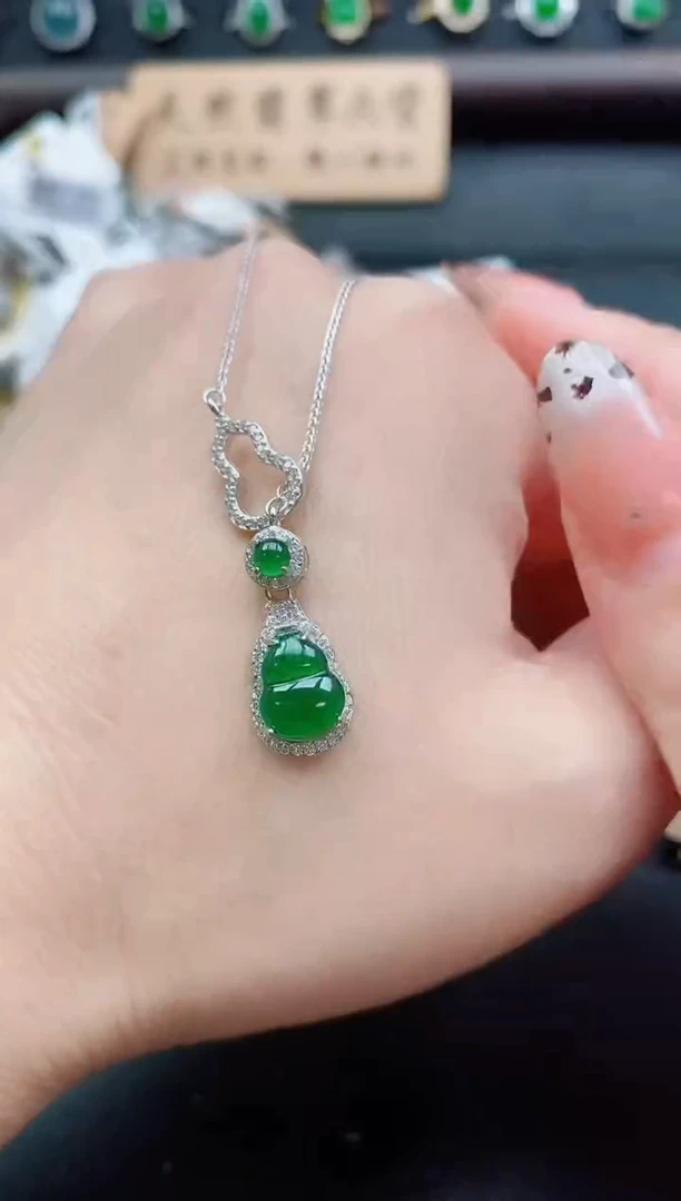 套链银S925镶嵌翡翠1