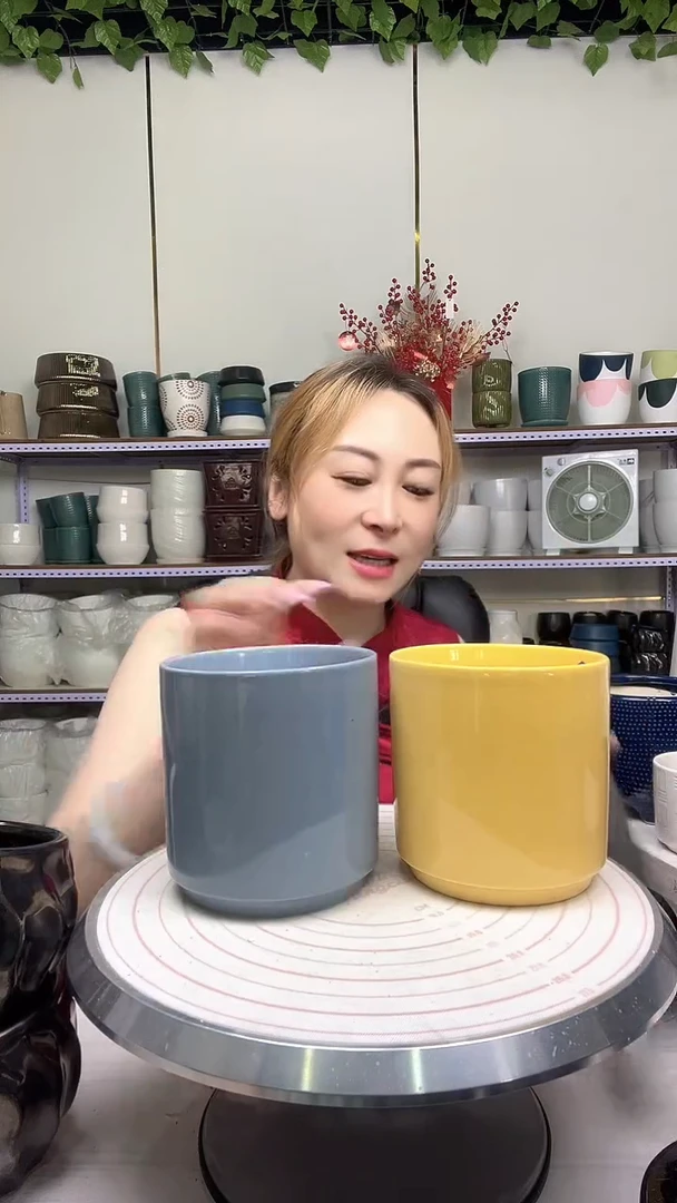 陶瓷花盆自带水孔宽高
