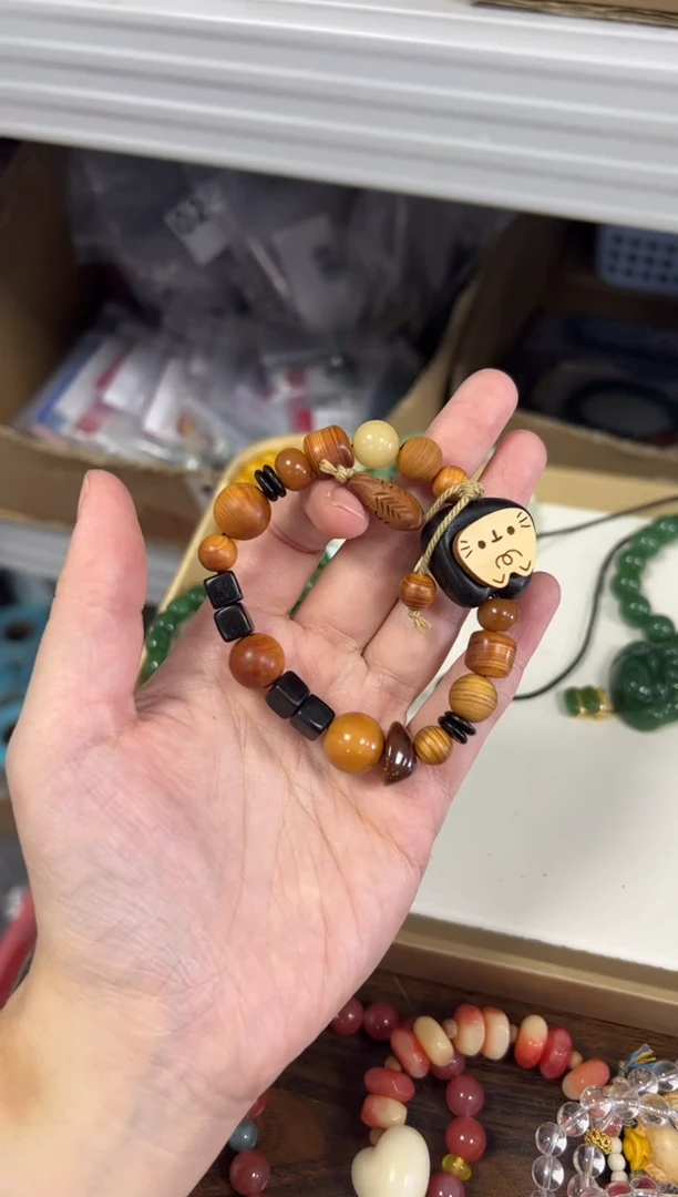 柏木（崖柏）手串/手链崖柏桃木多宝檀木转转猫咪[2956]