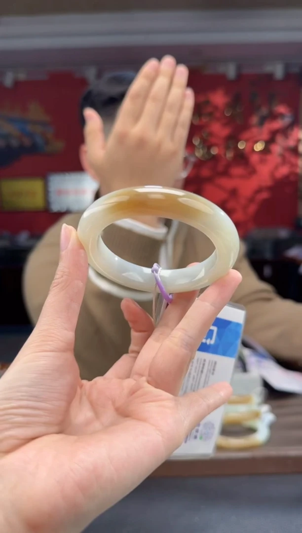 未镶嵌手镯和田玉糖青花手镯54-56