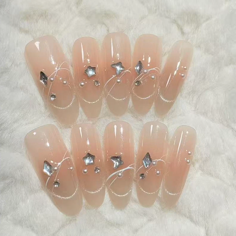 B77【高级浪漫】新年款纯手工秋冬显白气质穿戴甲