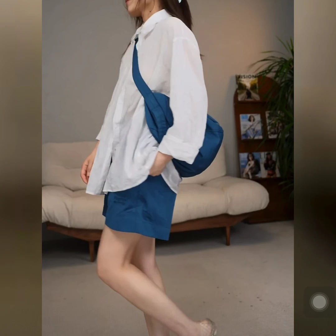 轻松度夏松紧腰刺绣休闲短裤