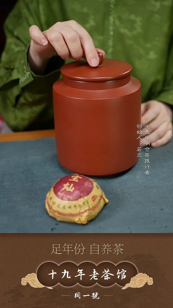 紫砂茶叶罐宜兴原矿紫砂茶叶罐+5沱宝灿