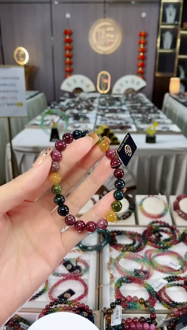 未镶嵌老矿碧玺油料单圈手串8mm+碧玺dan多样性发货一条