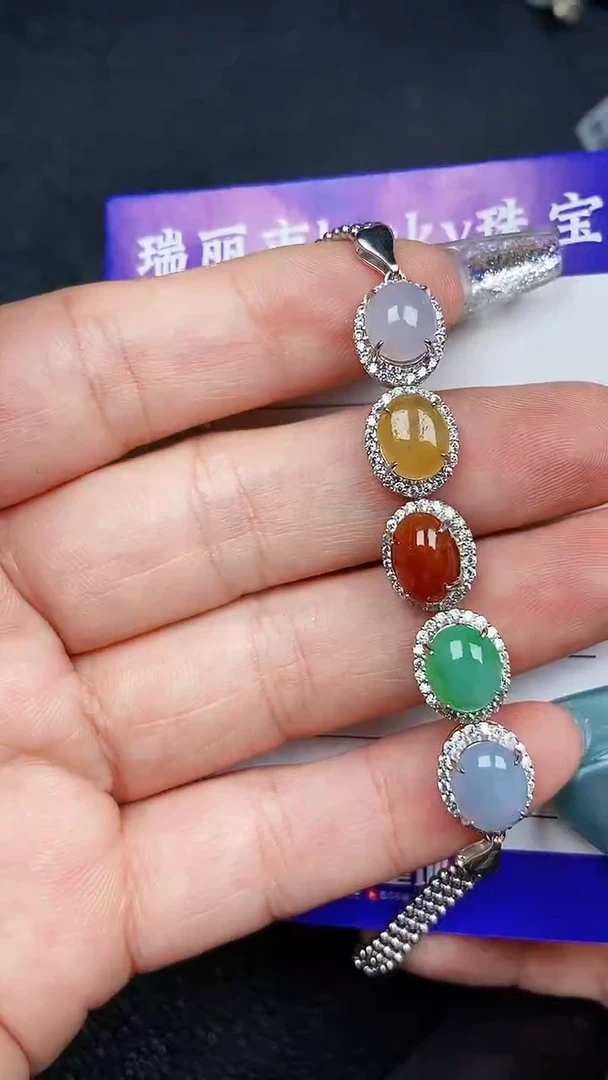 颈饰银S925镶嵌翡翠7739
