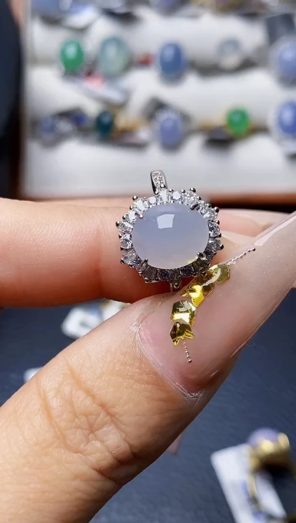 银S925镶嵌戒指翡翠1697