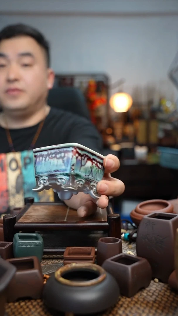 紫砂花盆長木軒精品紫砂7.7*5.5内口6.2*4