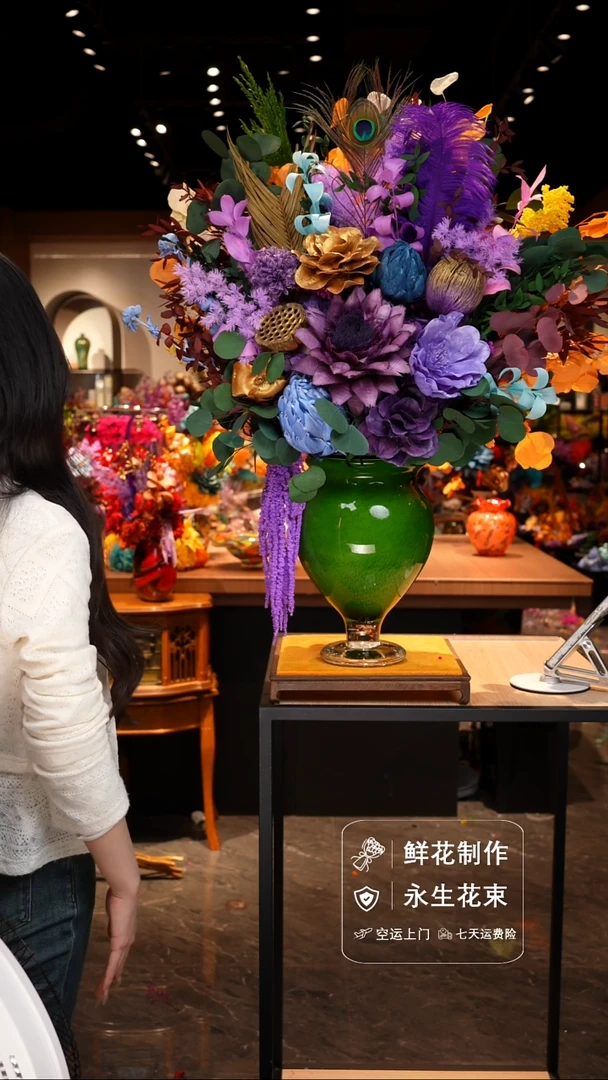 手工艺品琉璃手工花器花束空运包邮送货上门-以图片为准