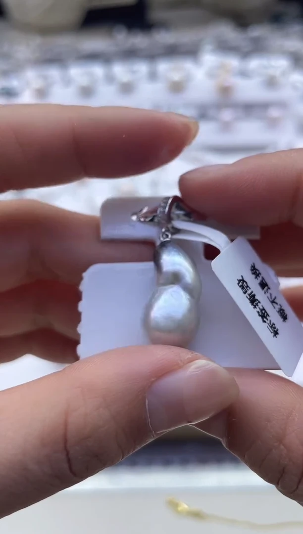 银S925镶嵌吊坠海水珍珠30