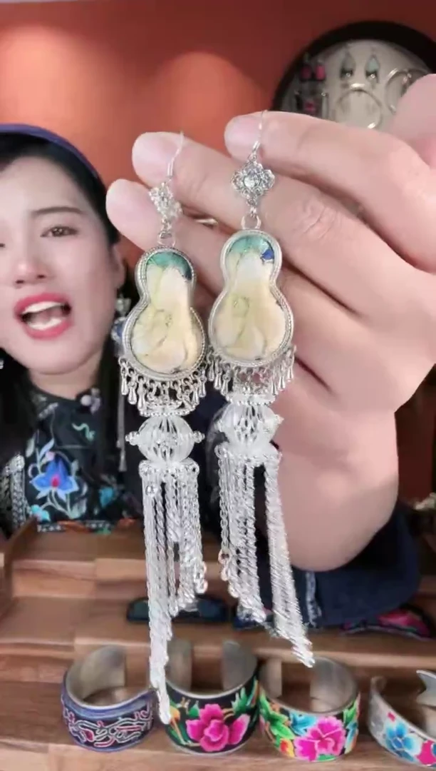 织绣非遗刺绣饰品耳环40