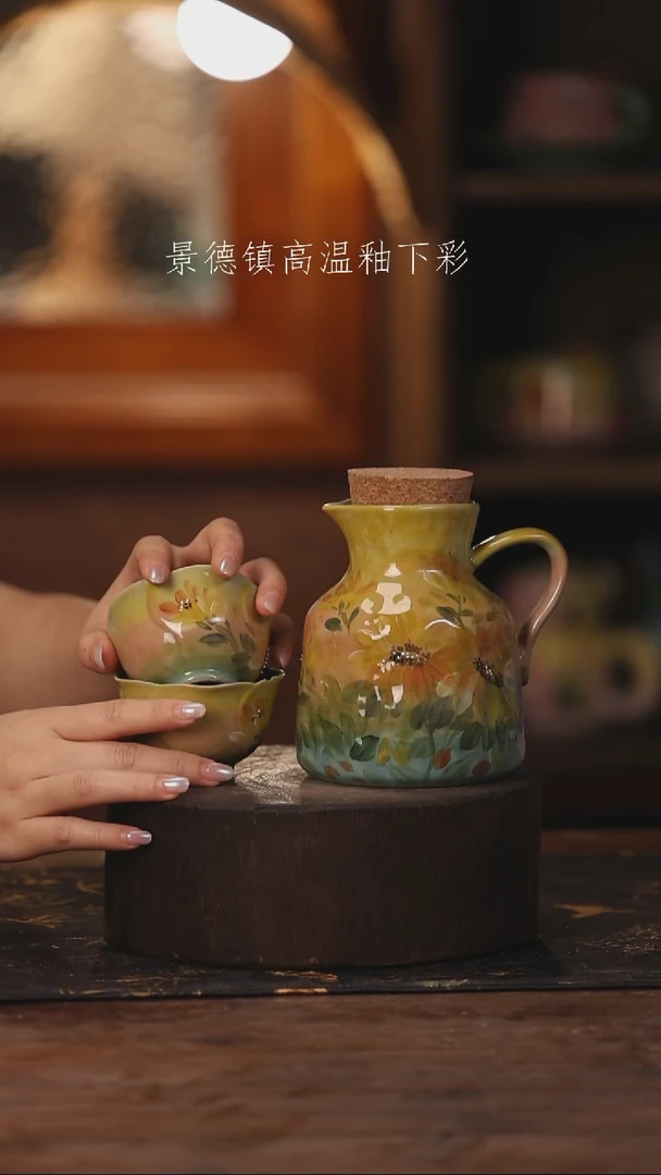 陶瓷景德镇高温釉下手绘陶瓷226