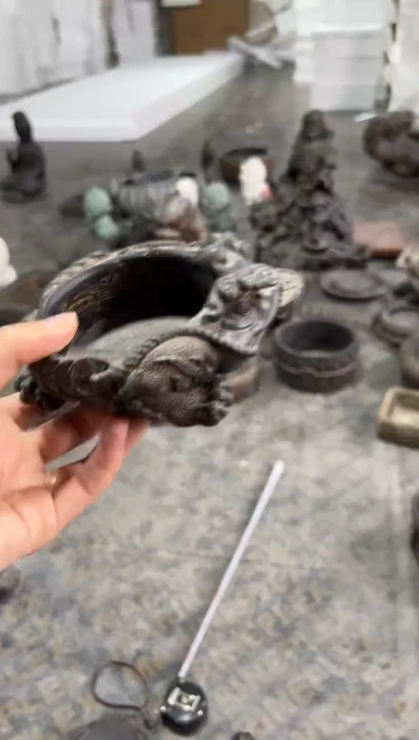 陶土【合成青石】金蟾盆