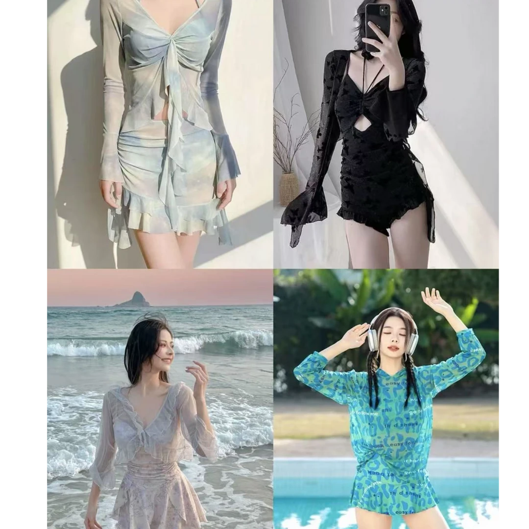 孤品泳衣显瘦遮肚日系温泉泳装备注编码