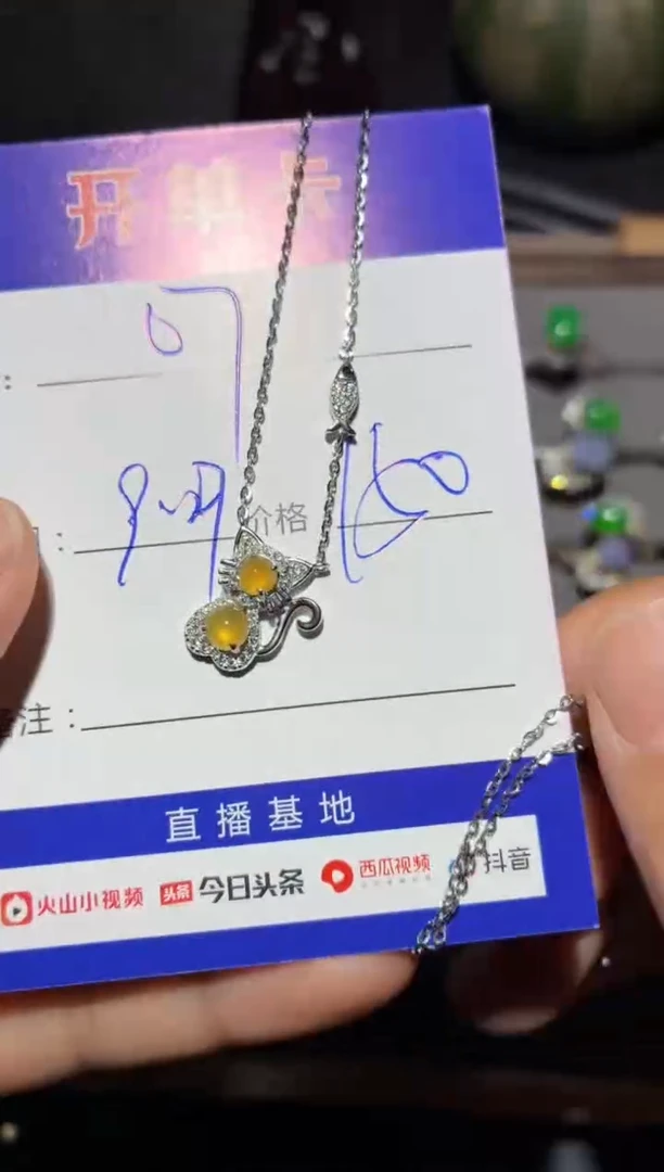 颈饰银S925镶嵌翡翠-***琪 -07琪