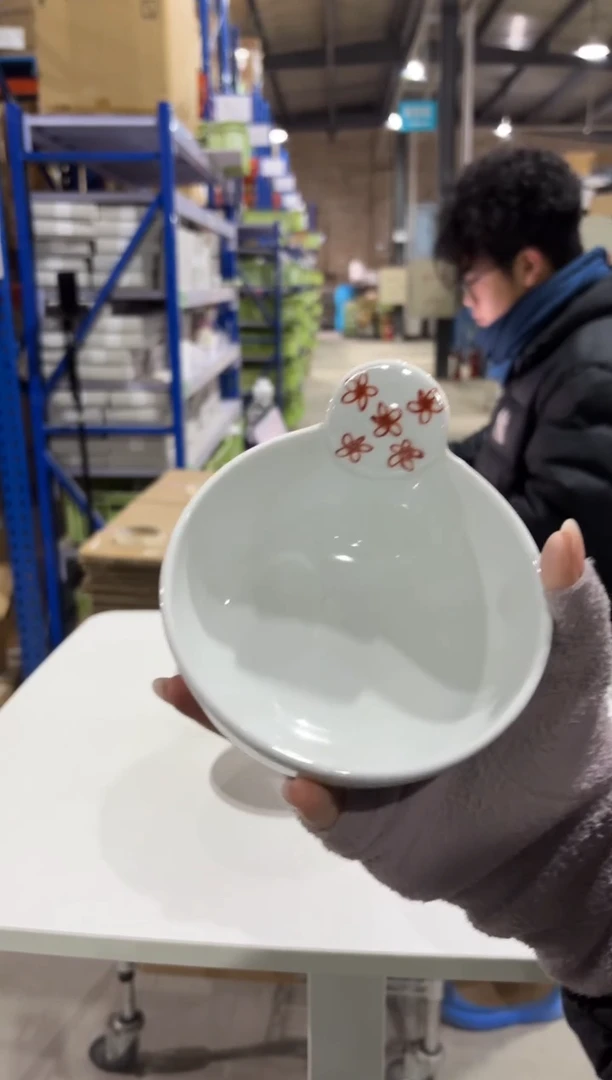 玻璃纸小花（赤）　手付小鉢小花（赤）　手付小鉢